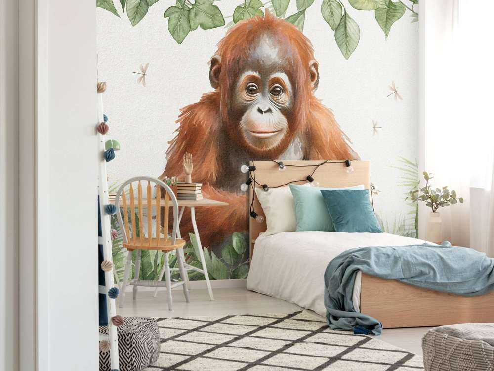 Jonge orang-oetan in de jungle