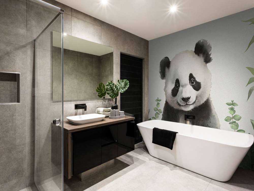 Baby panda in de jungle