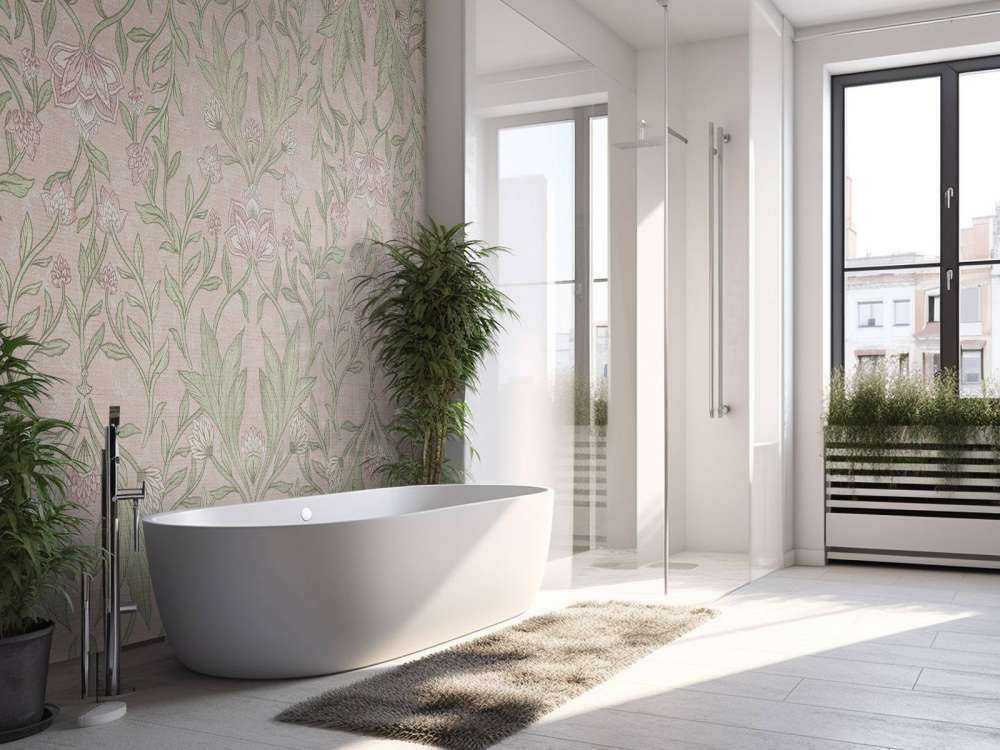 Morris bloemen damask - pastel roze