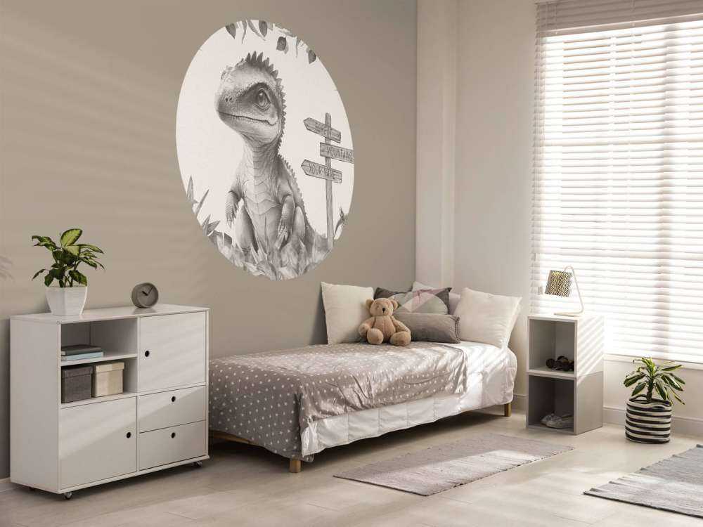 Baby spinosaurus in de jungle beige