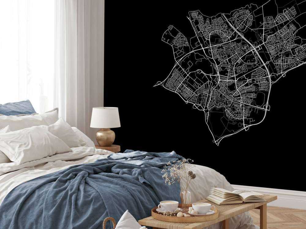 Plattegrond van Den Bosch, zwart