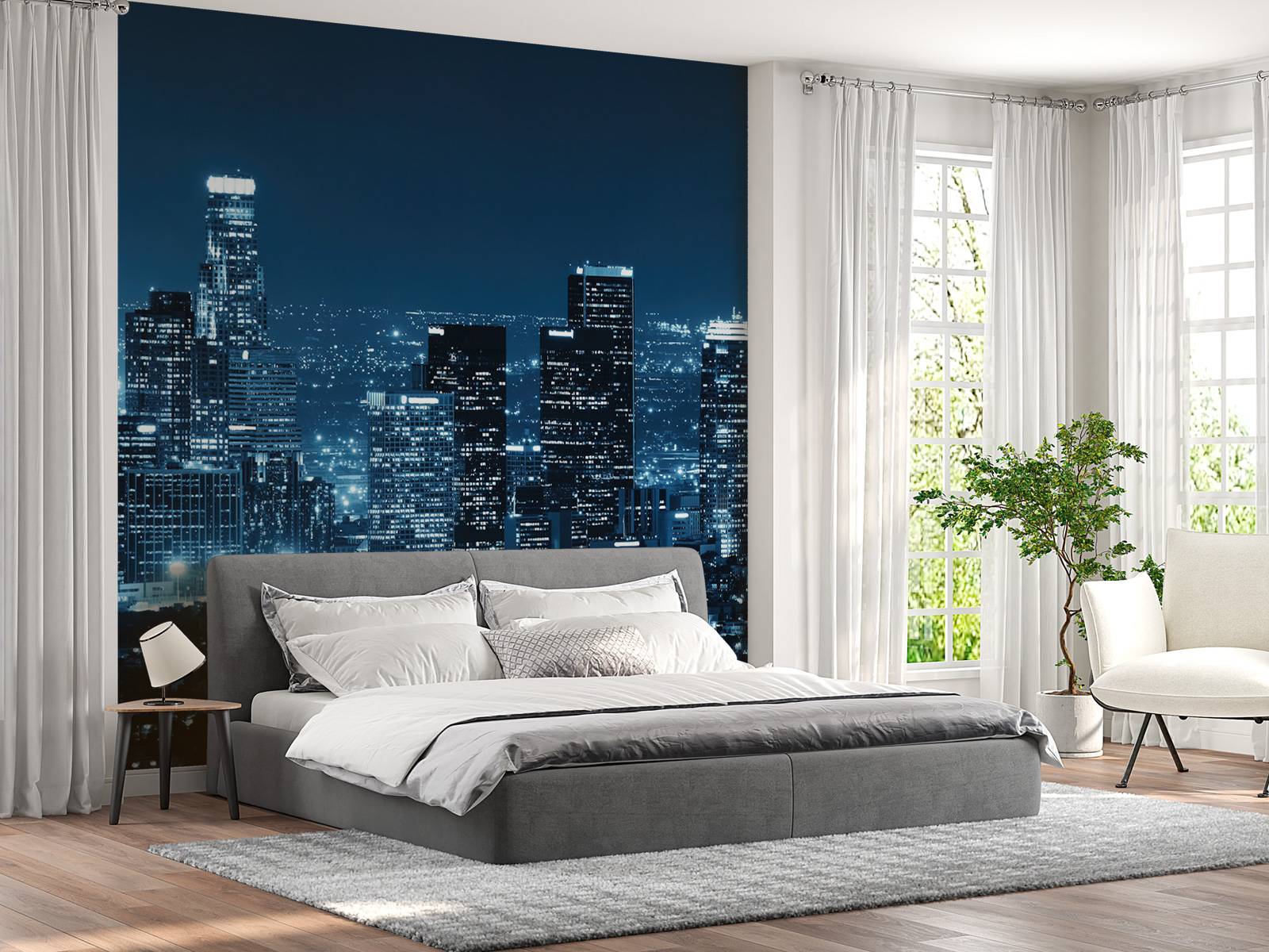 Blauwe skyline