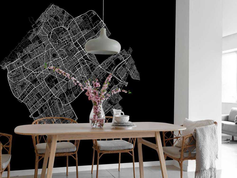 Plattegrond van Den Haag, zwart