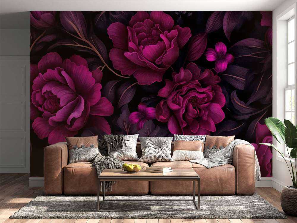Velveteen dark moody flowers fuchsia pink