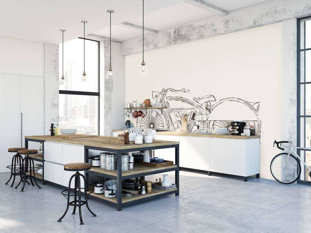 Getekende vintage motor