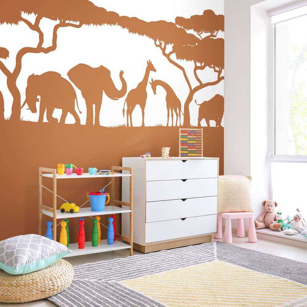 Silhouette safaridieren, roestkleur