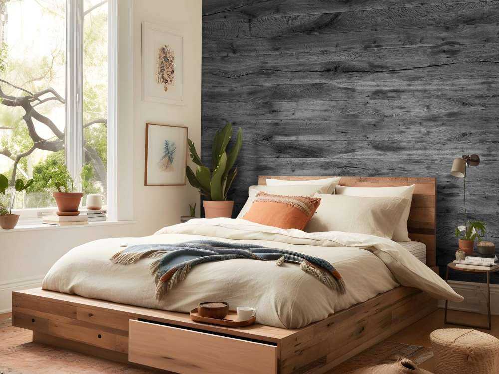 Grijze houten planken