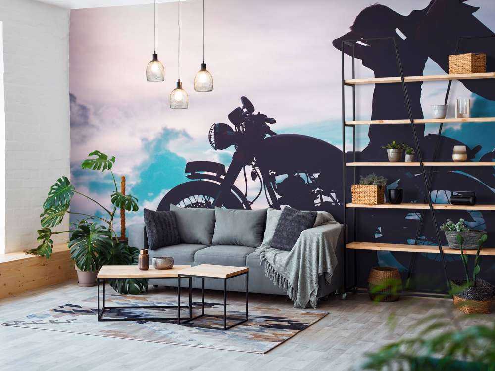 Silhouet motorrijder