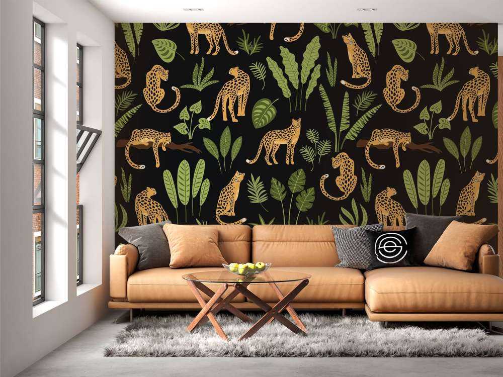 Luipaard patroon op een zwarte achtergrond