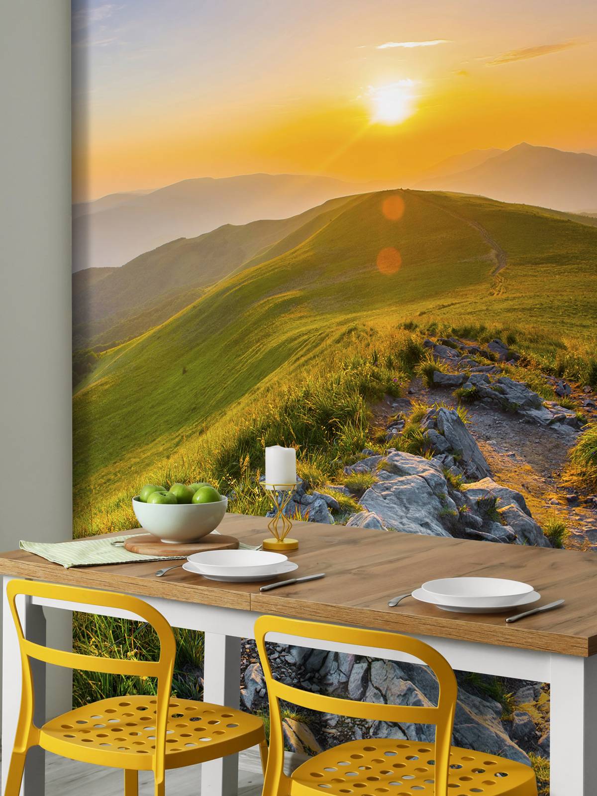 Zonsondergang in een berglandschap