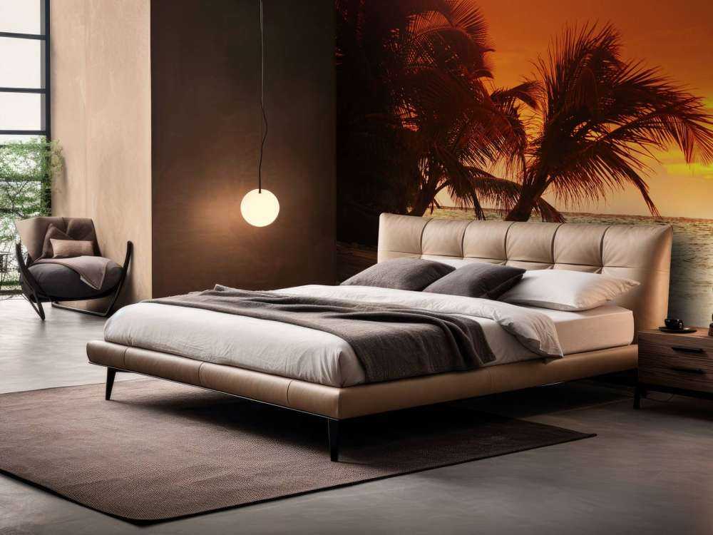 Palmbomen met een rode lucht