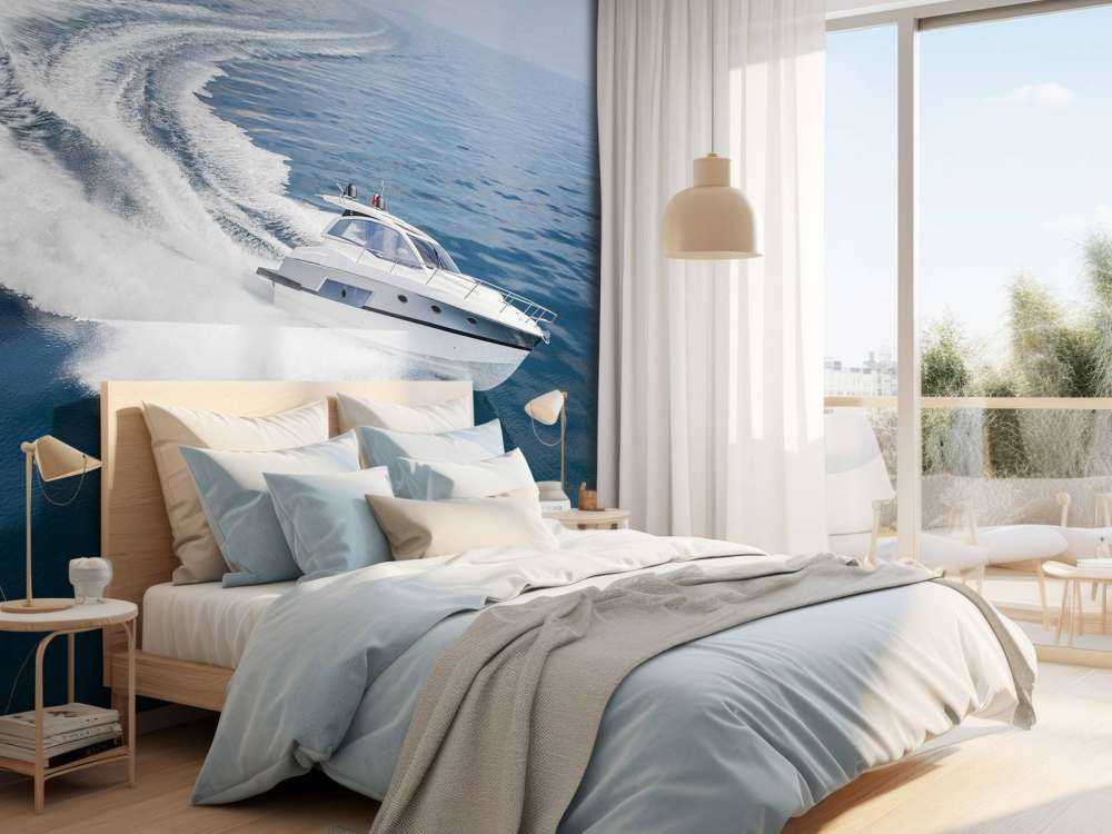 Luxe speedboot op zee