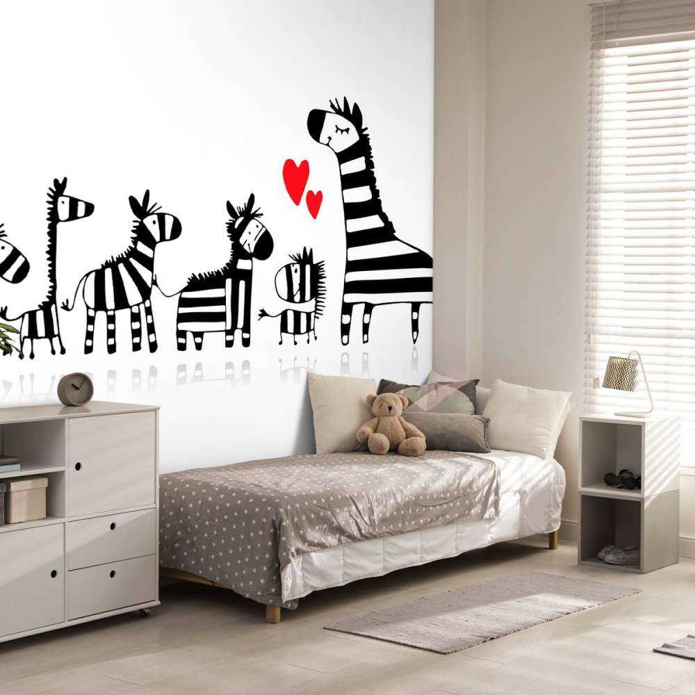 Zebra moeder met haar kinderen
