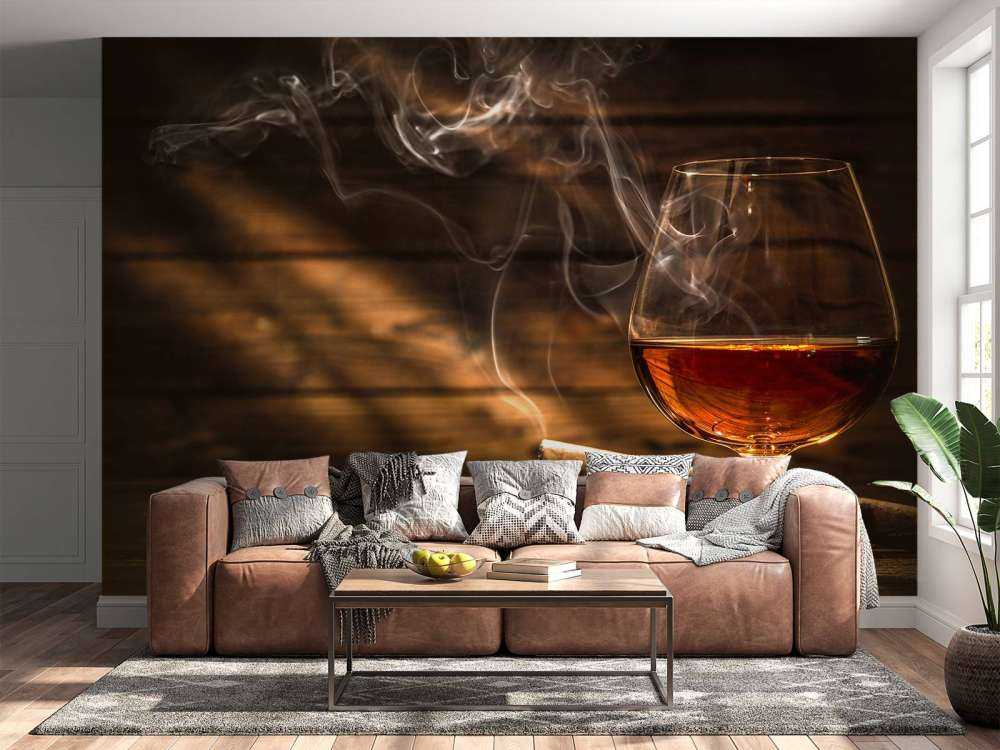 Glas cognac met sigaren