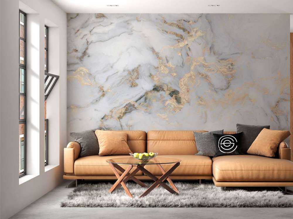 Wit natuursteen met goud