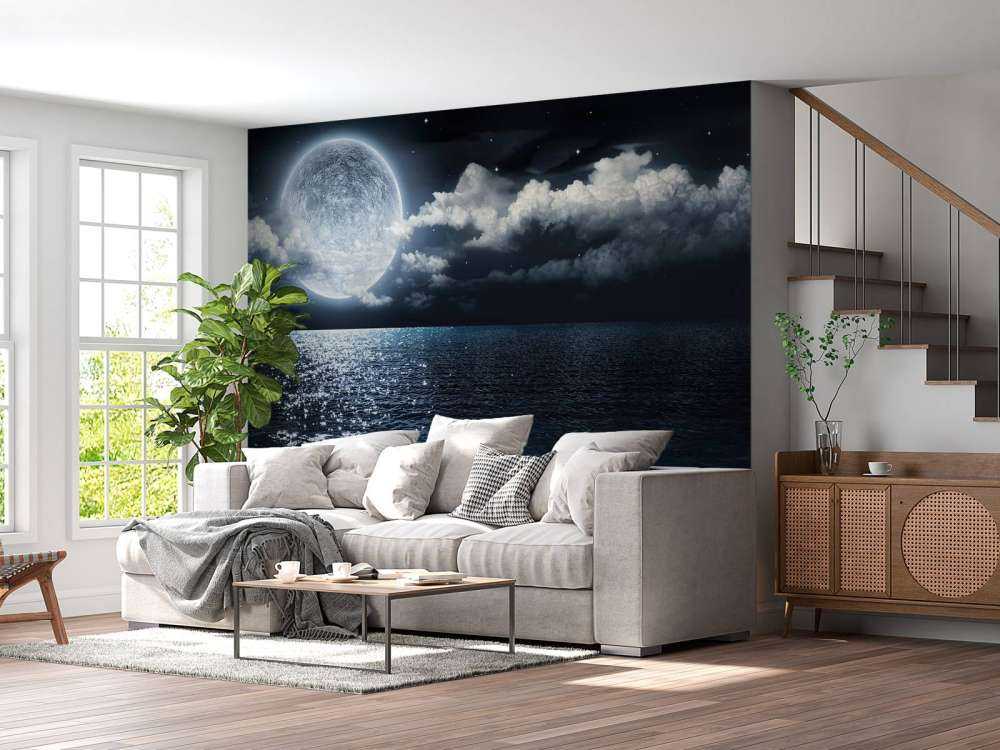 Volle maan boven de zee