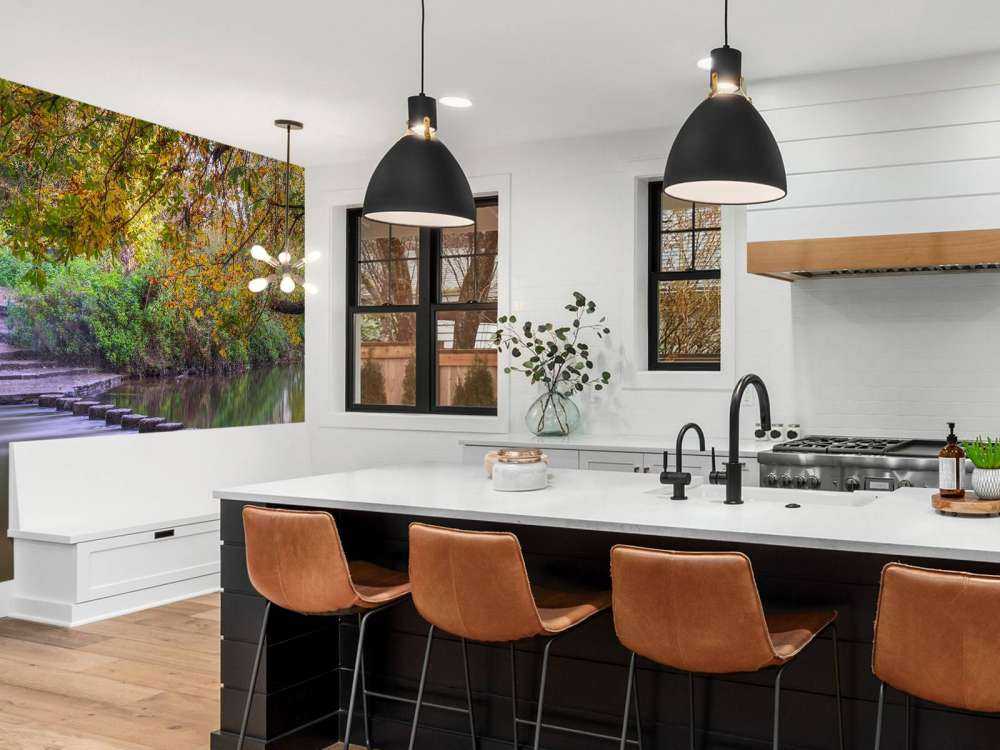 Stapstenen door een meer