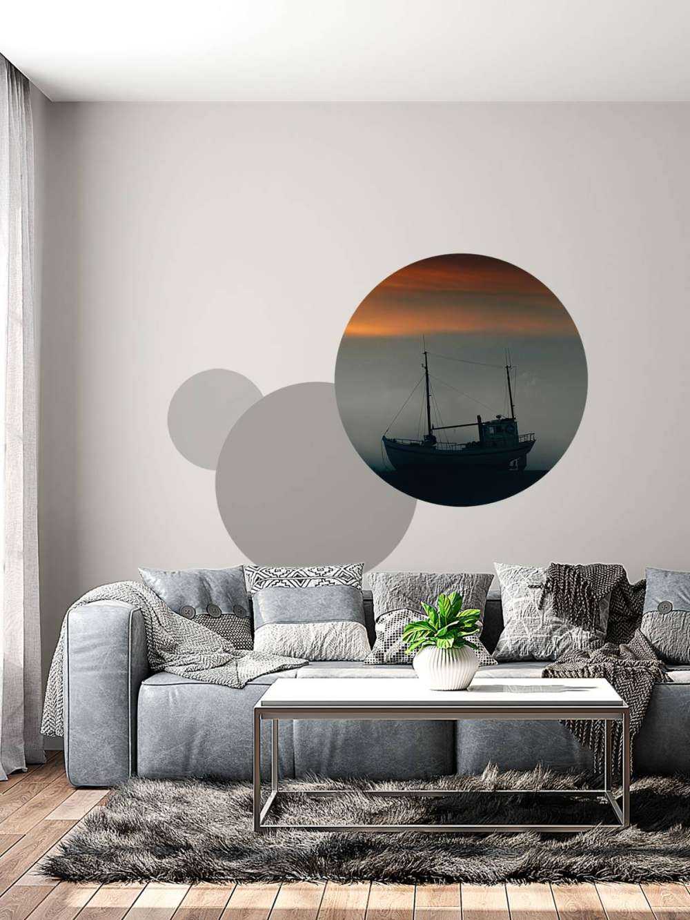 Boot tijdens de zonsondergang