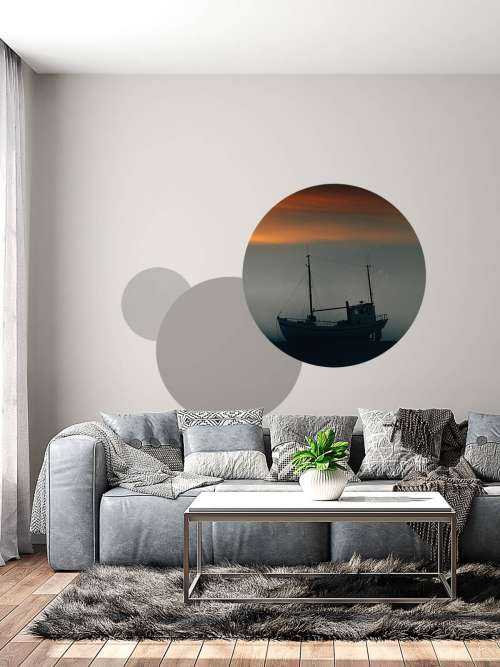 Boot tijdens de zonsondergang
