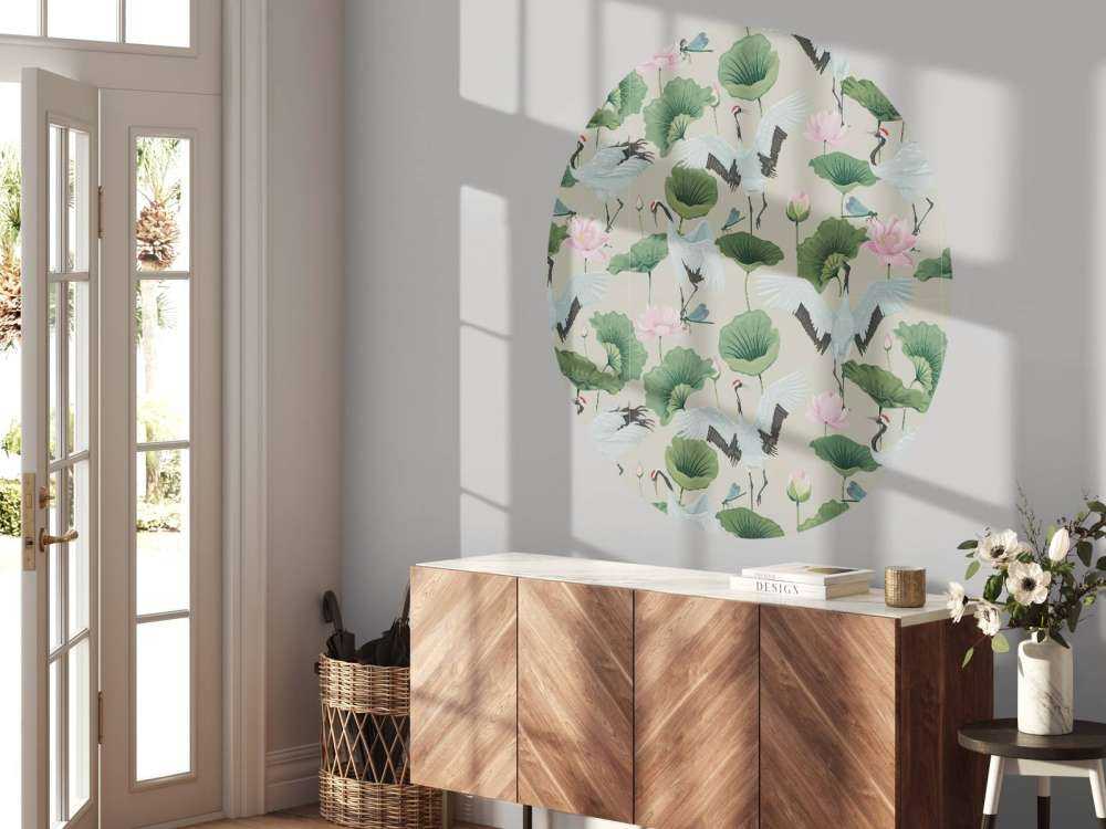 Witte kraanvogels, lichtbruin