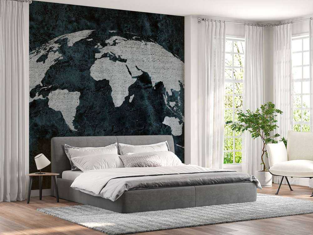 Wereldkaart beton structuur