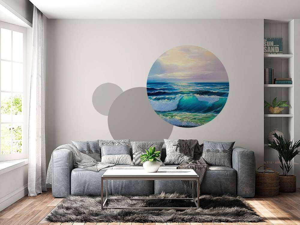 Olieverfschilderij van een heldere zee