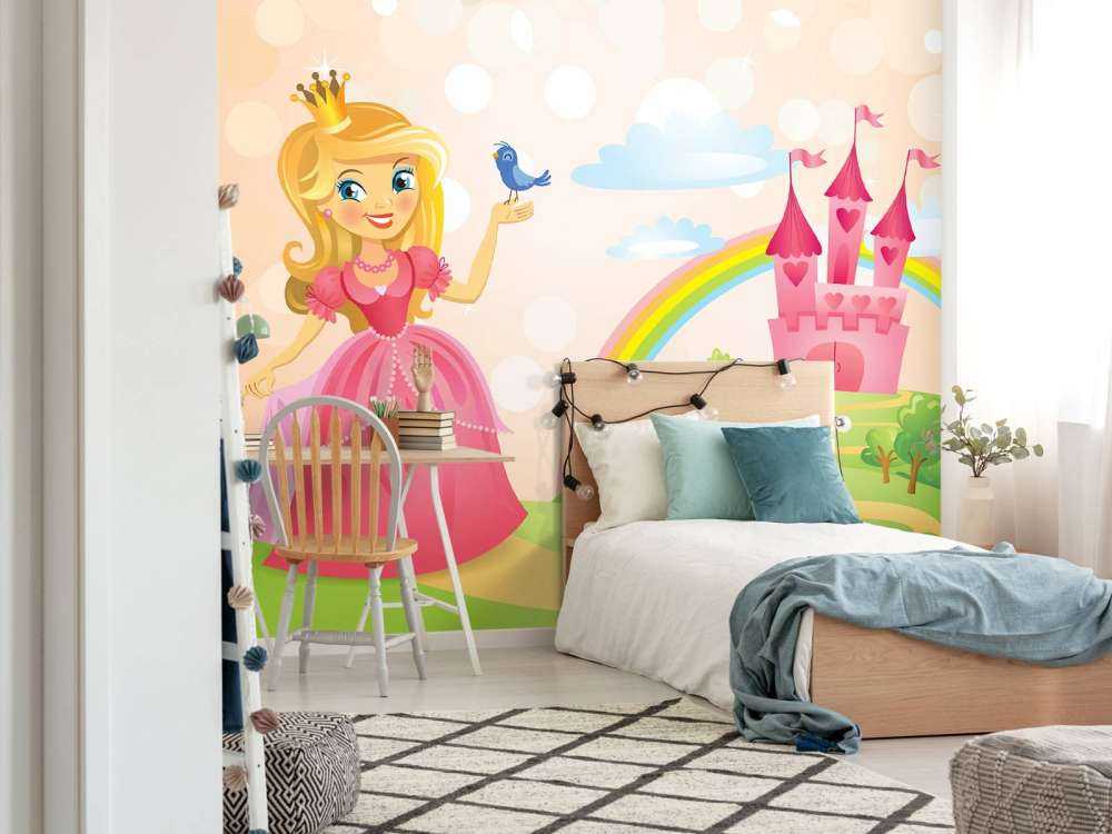 Prinses bij een sprookjeskasteel