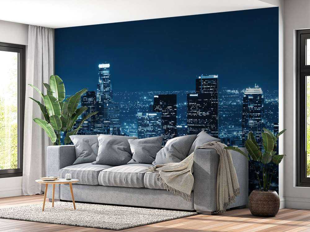 Blauwe skyline