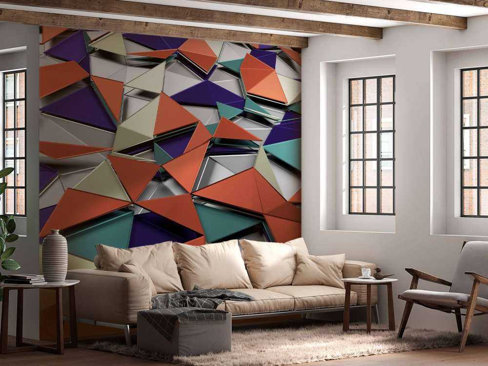 3D weergave van gekleurde driehoeken