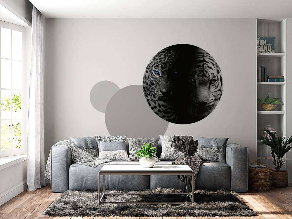 Tijger en luipaard in zwart-wit