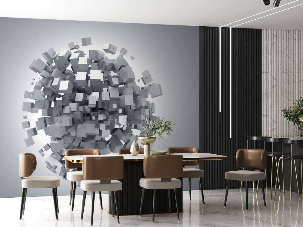 Witte blokjes explosie