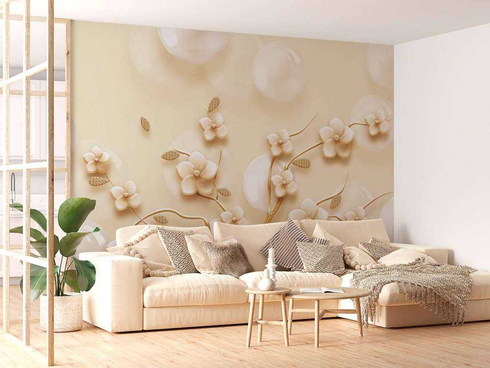 Gouden tak met bloemen