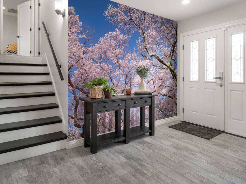 Bloesems met blauwe lucht