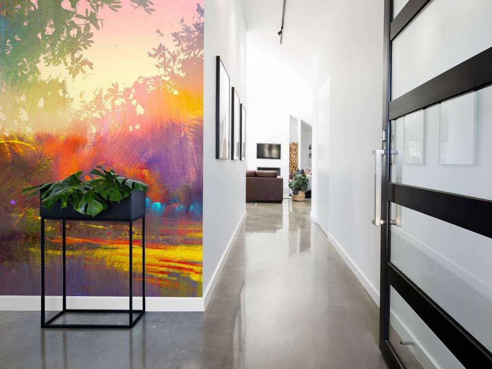 Wazig kleurrijk landschap schilderij