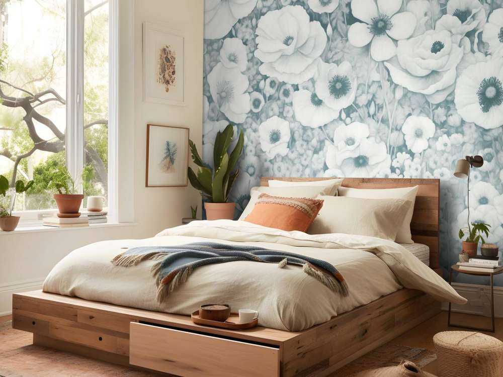 Poppy Tale Monochrome Ocean