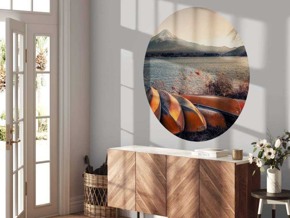 Rustige oever aan Fuji meer