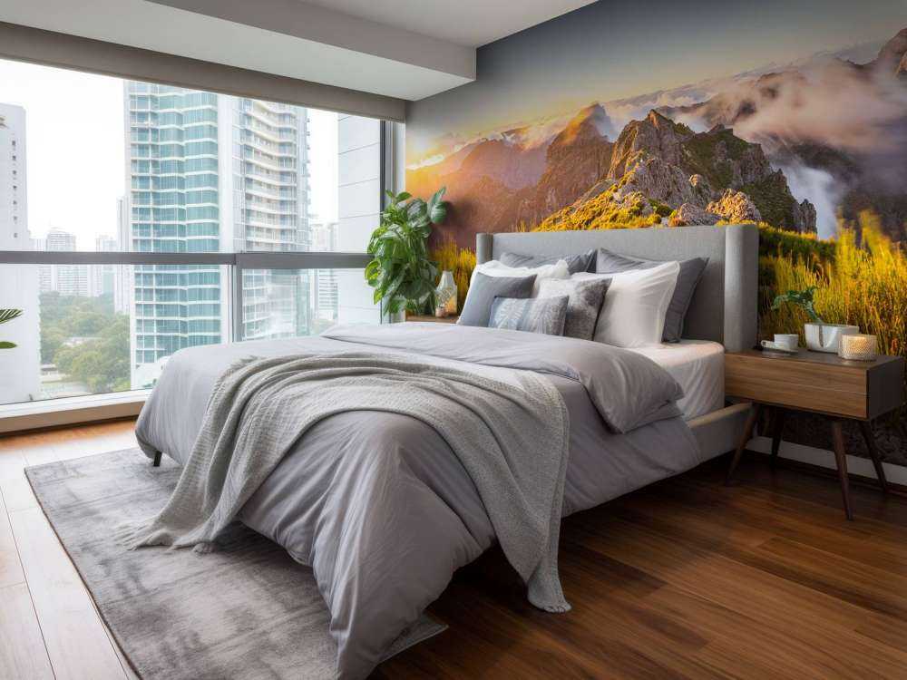 Zonsopkomst boven bergpad en wolken