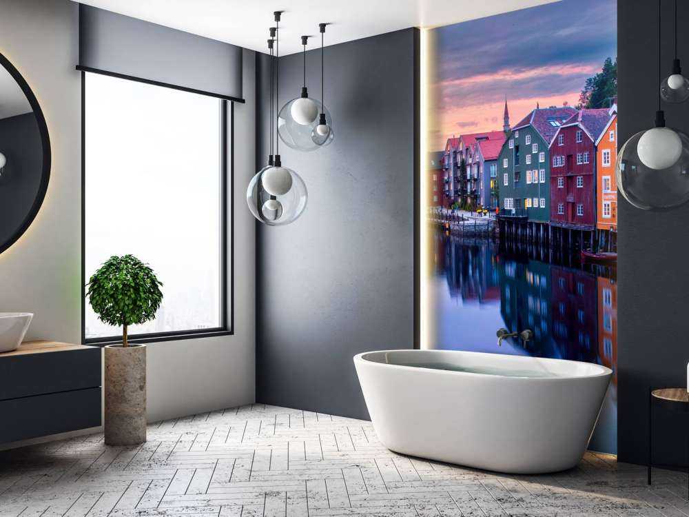 Avondlicht Op Gekleurde Gevels