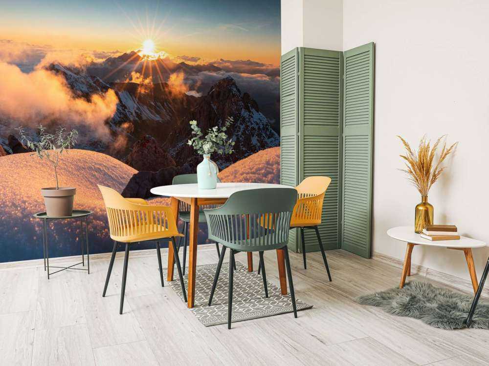 Avondlicht Over Wintergebergte