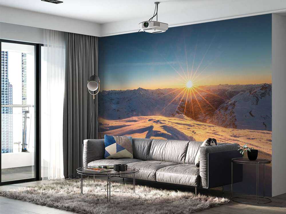 Zonnestralen over sneeuwvlaktes