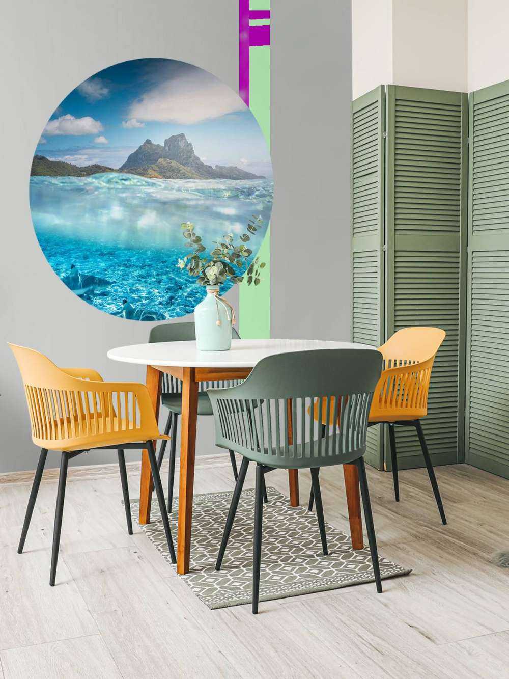 Rifhaaien in turquoise lagune