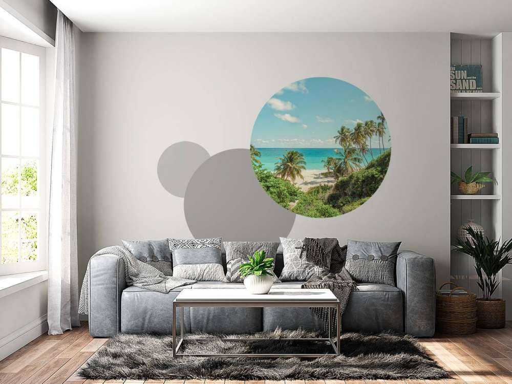 Palm trees on beach in Barbados