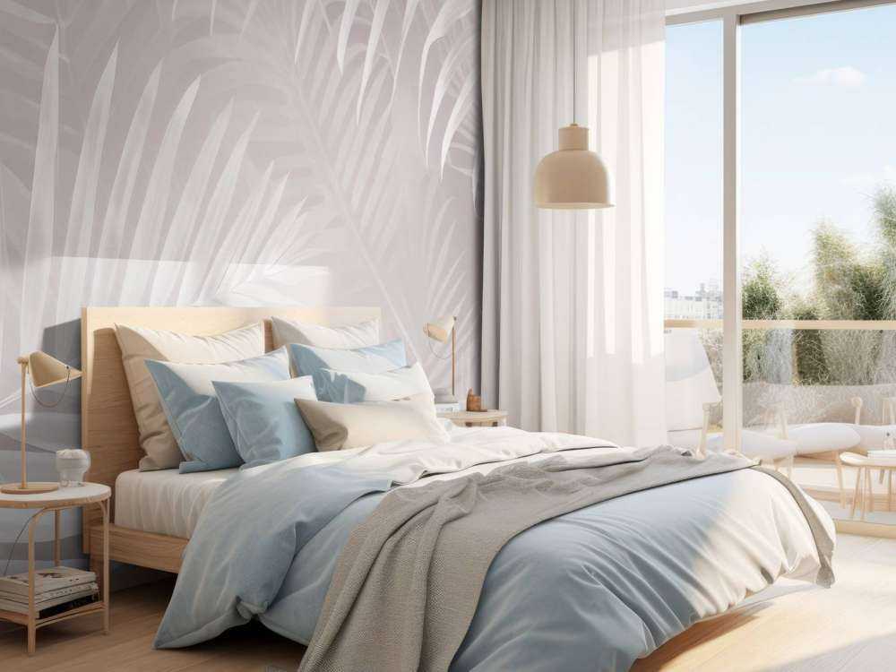 Foggy palm leaves Pink