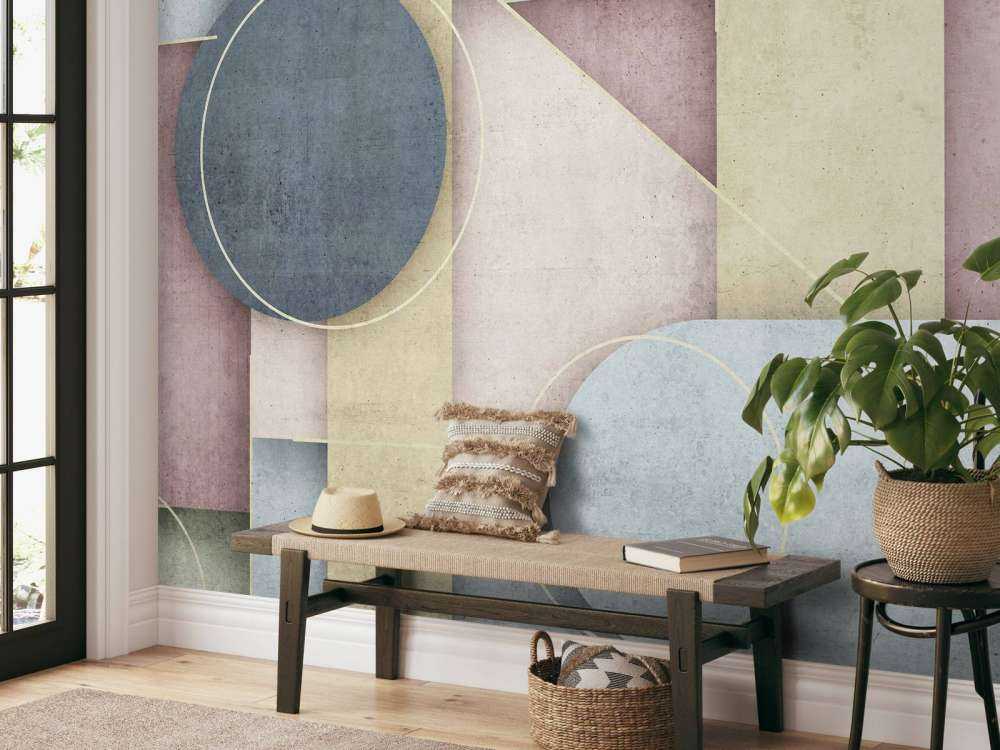 Zacht geometrisch pastelspel