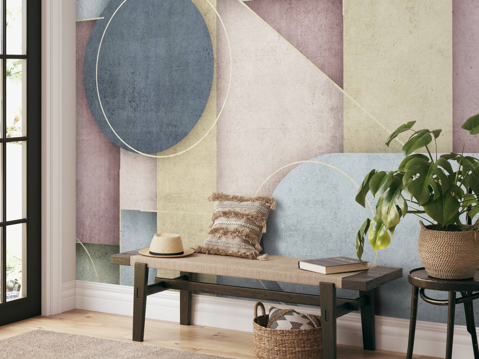 Zacht geometrisch pastelspel