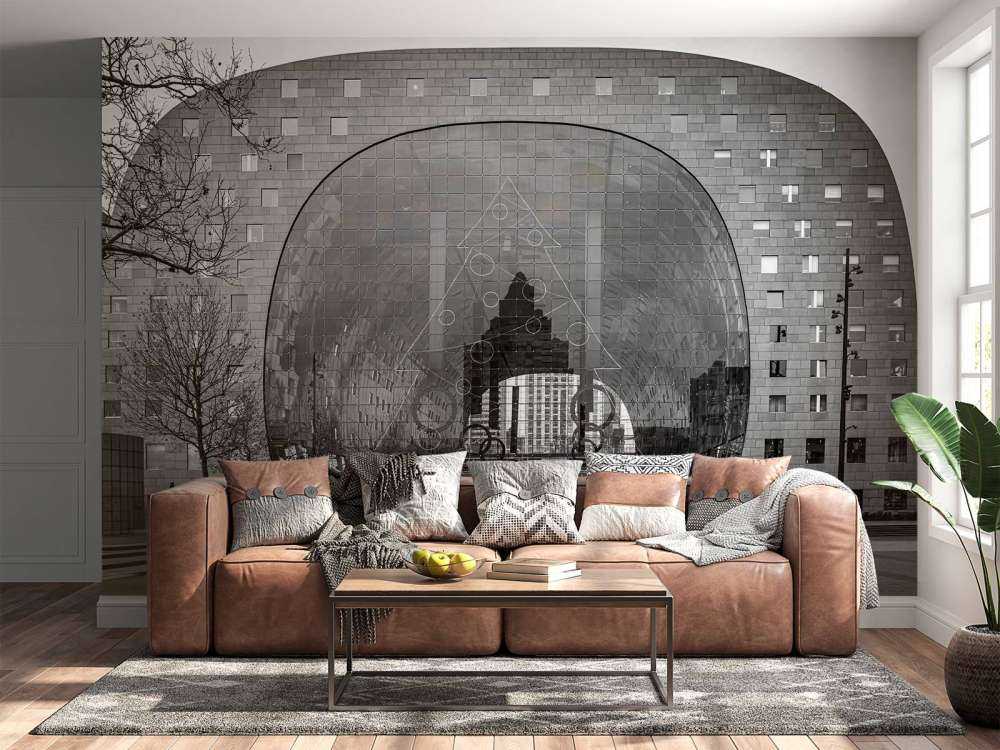 Markthal Reflecties in Monochroom