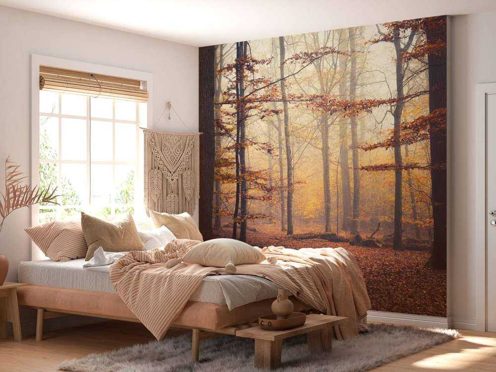 Herfstbos in Gouden Mist