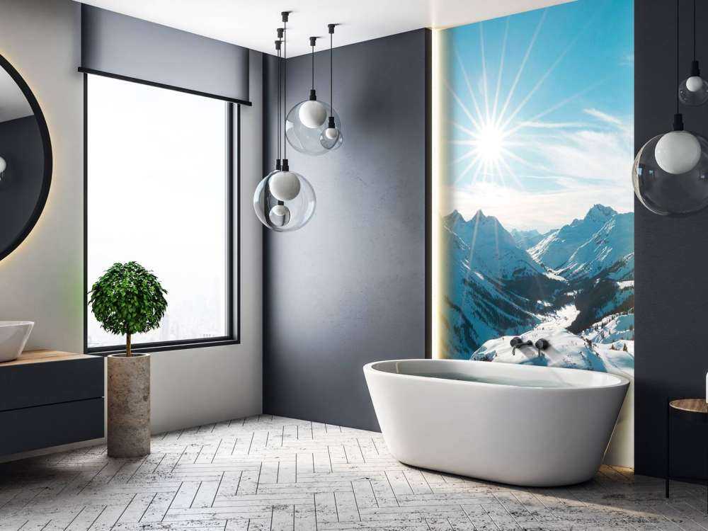 Heldere winterzon boven alpendal