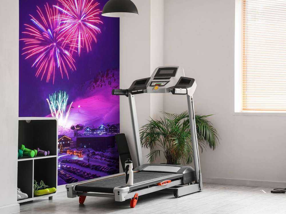 Vuurwerk boven winterdorp