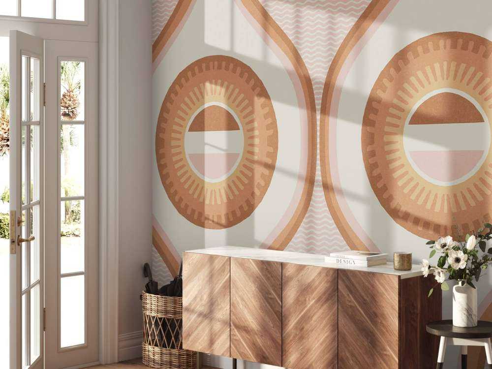 Retro zonnestralen in warme tinten